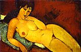 Amedeo Modigliani Nude on a Blue Cushion painting